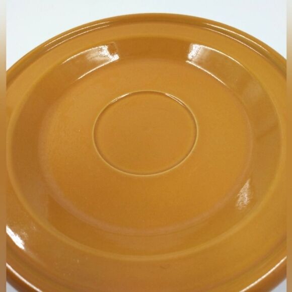 Emile Henry France 3 Saucers Kitchen Dining Coffee Tea  Mustard Yellow - Picture 5 of 10